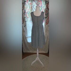 SHEIN Gray Midi Dress with Button Accents